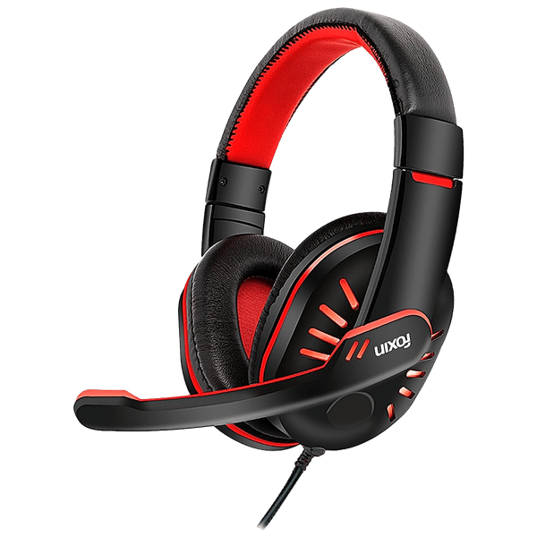 Foxin FHM TECHNO FOXHED0158 Wired Gaming Headset with Noise Cancellation (HIFI Surround Sound, Over Ear, Red and Black)_1