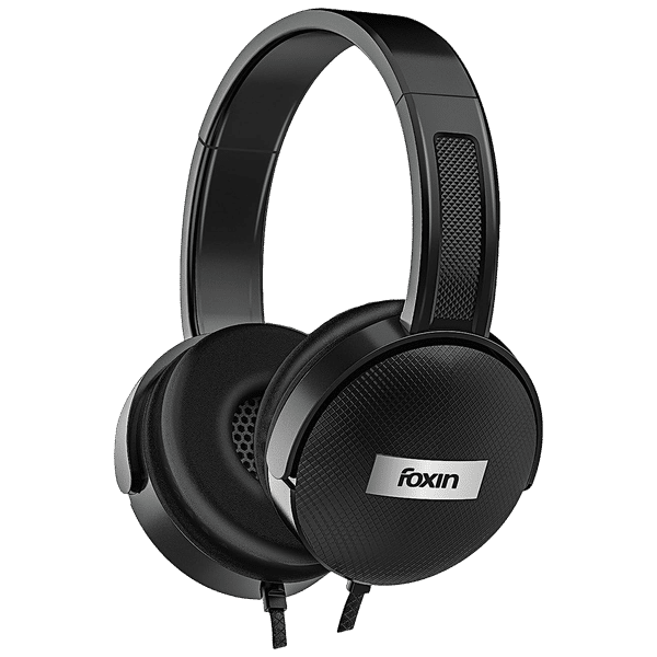 Foxin FHM-306 FOXHED0120 Wired Headphone with Mic (Over-Ear, Black)_1