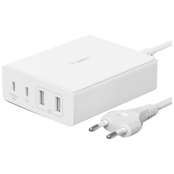 belkin BoostCharge Pro 108W Type A and Type C 4 Port GaN Charger (Fast Charge 3.0, White)_1