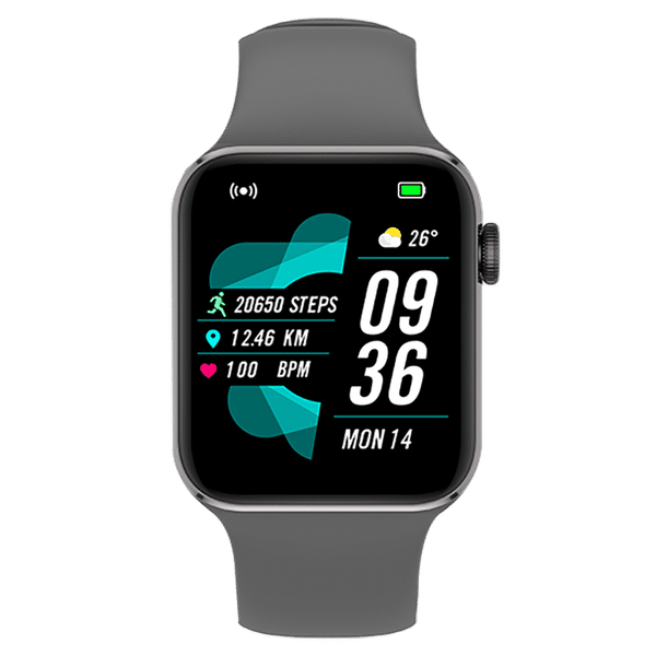 FIRE-BOLTT Visionary Smartwatch with Bluetooth Calling (45mm AMOLED Display, IP68 Water Resistant, Dark Grey Strap)_1