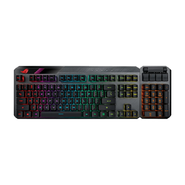 ASUS ROG Claymore II Rechargeable 2.4GHz Wired & Wireless Gaming Keyboard with Optical Mechanical Switches (Extra Customizable Clicky Hotkeys, Black)_1