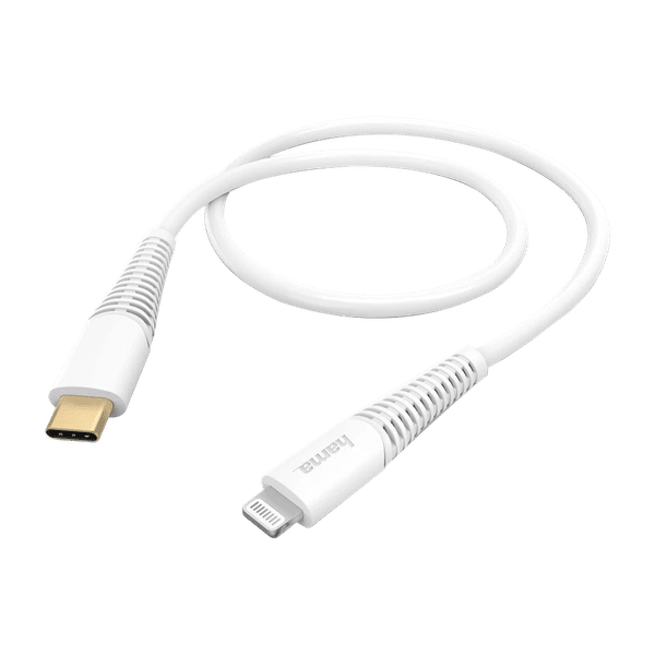 hama Type C to Lightning Connector, Type B, Type C 4.95 Feet (1.5 M) Cable (High Mechanical Resistance, White)_1