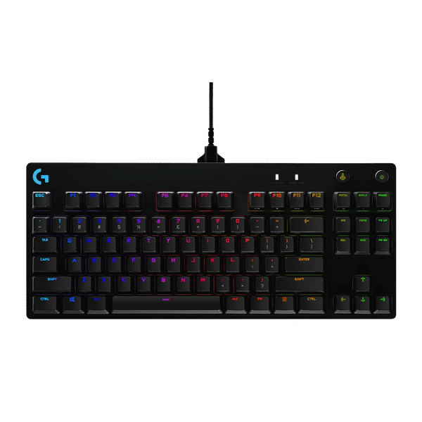 logitech G PRO Wired Gaming Keyboard with RGB Backlit Keys (GX Blue Clicky Mechanical Switches, Black)_1