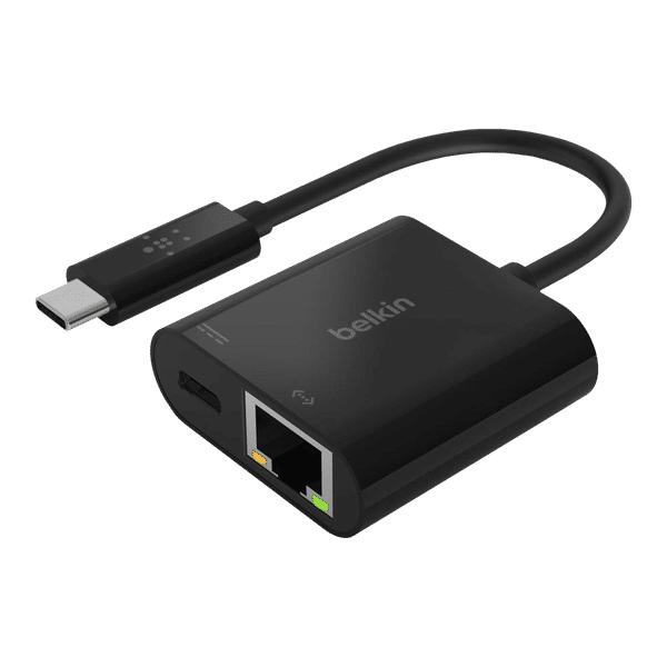 belkin USB Type C to Ethernet Multi-Port Hub (With Charge Adapter, Black)_1