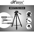 HIFFIN HF-3600 140cm Adjustable Tripod for Mobile and Camera (Built-in Bubble Head, Black)_4