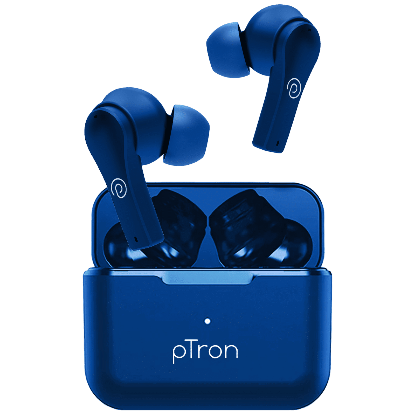 pTron Basspods Buds Plus TWS Earbuds with Environmental Noise Cancellation (IPX4 Water Resistant, 13mm Dynamic Drivers, Blue)