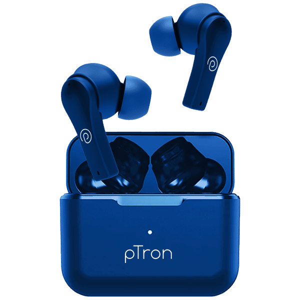 pTron Basspods Buds Plus TWS Earbuds with Environmental Noise Cancellation (IPX4 Water Resistant, 13mm Dynamic Drivers, Blue)_1