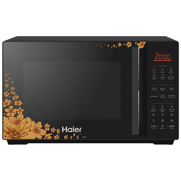 Haier 22 Litres Convection Microwave Oven (Stainless Steel Cavity, HIL22ECCFSD, Black)_1