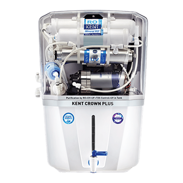 KENT Crown Plus 11L RO + UV + UF + UV-in-tank + TDS Water Purifier with Zero Water Wastage Technology (White)_1