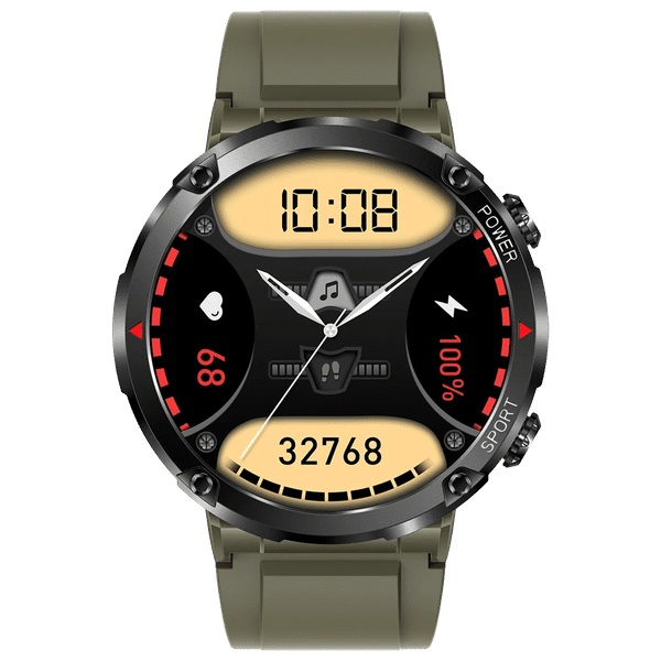 FIRE-BOLTT Sphere Smartwatch with Bluetooth Calling (40.6mm HD Display, IP68 Water Resistant, Green Forest Strap)_1