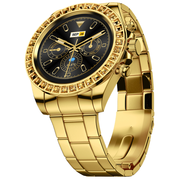 FIRE-BOLTT Blizzard Ultra Smartwatch with Bluetooth Calling (32.5mm HD Display, Water Resistant, Gold Strap)_1