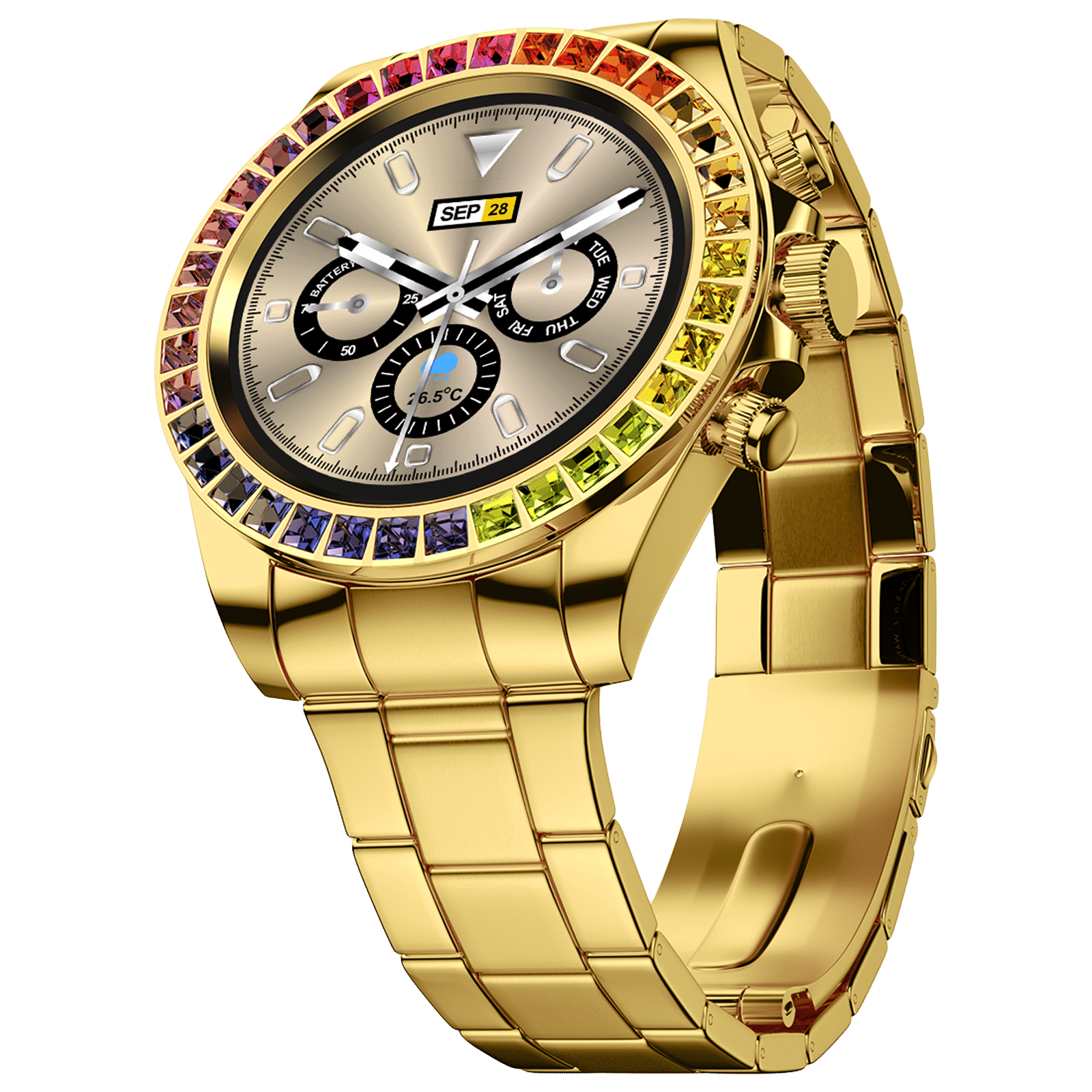 Buy FIRE-BOLTT Blizzard Ultra Smartwatch with Bluetooth Calling (32.5mm HD  Display, Water Resistant, Gold Strap) Online - Croma