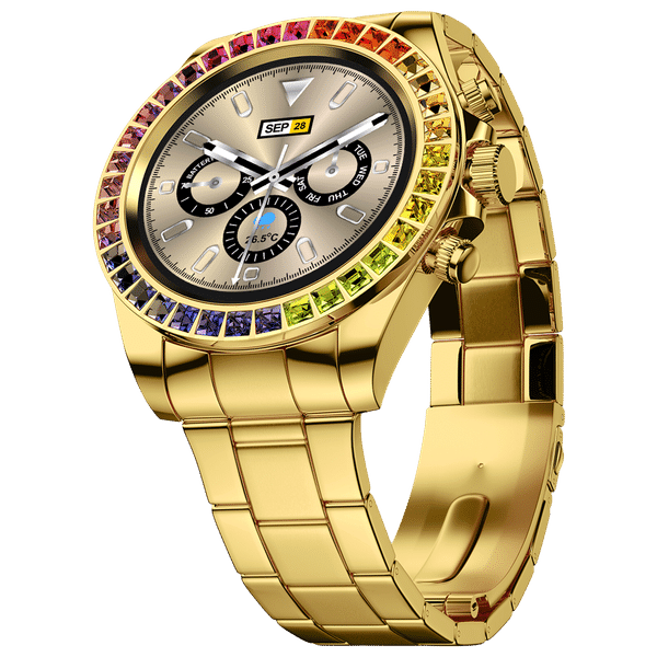 FIRE-BOLTT Blizzard Ultra Smartwatch with Bluetooth Calling (32.5mm HD Display, Water Resistant, Gold Strap)_1