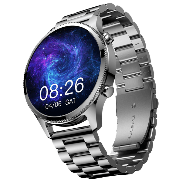 noise NoiseFit Halo Plus Smartwatch with Bluetooth Calling (37.08mm AMOLED Display, IP68 Water Resistant, Elite Silver Strap)_1