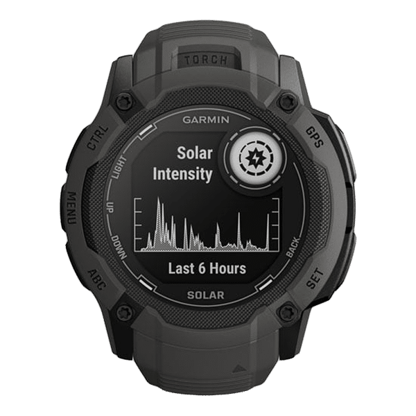 GARMIN Instinct 2X Solar Smartwatch with Activity Tracker (27mm, Monochrome Display, 10ATM Water Resistant, Graphite Strap)_1