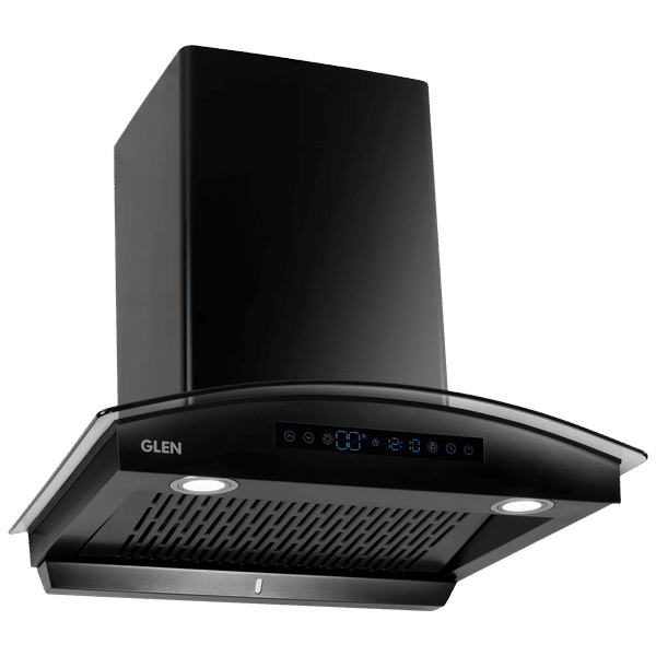 GLEN 6069 BL BLDC 60cm 1400m3/hr Ducted Auto Clean Wall Mounted Chimney with Touch Control Panel (Black)_1