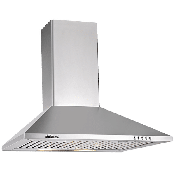 Sunflame Eva 60cm 700m3/hr Ductless Wall Mounted Chimney with Push Button Control (Silver)_1