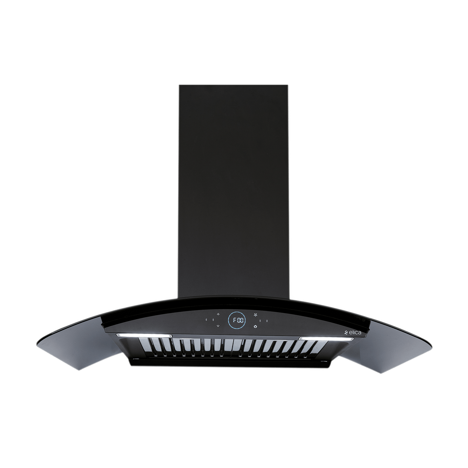 elica ISMART GLACE HAC BF LTW 75 NERO 75cm Ductless Wall Mounted Chimney with Capacitive Touch Controls (Black)