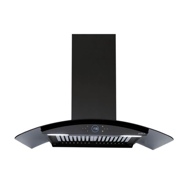elica ISMART GLACE HAC BF LTW 75 NERO 75cm Ductless Wall Mounted Chimney with Capacitive Touch Controls (Black)_1