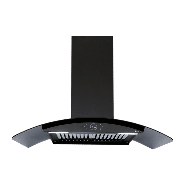 elica ISMART GLACE HAC BF LTW 90 NERO 90cm Ductless Wall Mounted Chimney with Powerful Suction (Black)_1