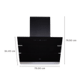 elica EFL S 751 ULTRA HAC LTW VMS 75cm 1500m3/hr Ducted Auto Clean Wall Mounted Chimney with Touch Control Panel (Black)_2