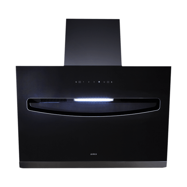 elica EFL S 907 HAC LTW VMS 90cm 1200m3/hr Ducted Auto Clean Wall Mounted Chimney with Touch Control Panel (Black)_1