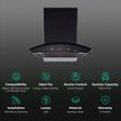 elica FLCG 600 HAC LTW MS NERO 60cm 1350m3/hr Ducted Auto Clean Wall Mounted Chimney with Touch Control Panel (Black)_3