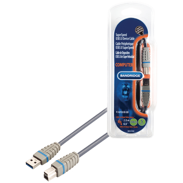 Bandridge Type A to Type B 6.5 Feet (2M) Cable (5 Gbps Transfer Speed, Blue)_1