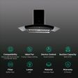 elica WDAT HAC 90 MS NERO 90cm 1200m3/hr Ducted Auto Clean Wall Mounted Chimney with Touch & Motion Sensor Control (Black)_3