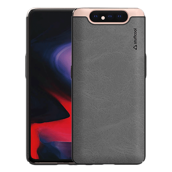 stuffcool Rego PU Leather Back Cover for SAMSUNG Galaxy A80 (Wireless Charging Compatible, Black)_1