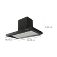 FABER SILENCIO 3D IND HC SC FL BK 90cm 1325m3/hr Ducted Auto Clean Wall Mounted Chimney with Touch Control Panel (Black)_2