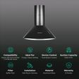 FABER CLASS PRO PB BK LTW 60cm 1000m3/hr Ducted Wall Mounted Chimney with Push Button Control (Black)_3