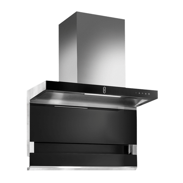 KAFF FALMARC DHC 90-A 90cm 1350m3/hr Ducted Auto Clean Wall Mounted Chimney with Touch & Gesture Control (Black)_1