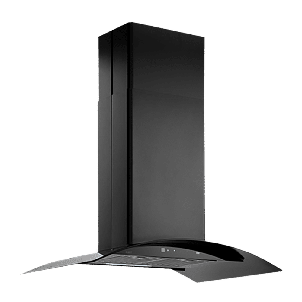 KAFF OPEC DHC BLK IS 90cm 1180m3/hr Ductless Auto Clean Wall Mounted Chimney with Digital Display (Black)