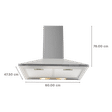 KAFF BASE LX SS 60cm 700m3/hr Ducted Wall Mounted Chimney with Soft Push Buttons (Steel)_2