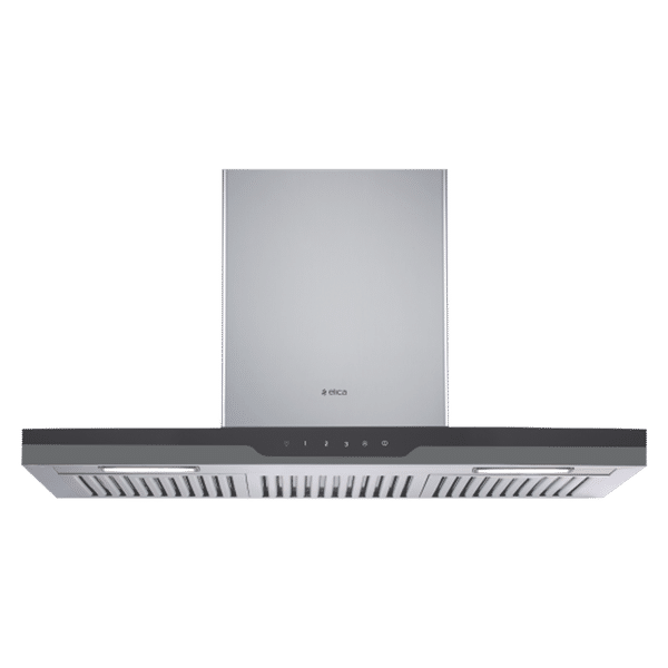 elica METEORITE ISLAND ETB PLUS LTW 90 T 90cm 1220m3/hr Ducted Ceiling Mounted Chimney with Touch T4V Control (Black/Grey)_1