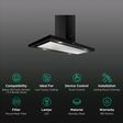 elica ISMART SPOT H4 EDS ISLAND LTW 90 NERO 90cm Ducted Ceiling Mounted Chimney with Touch Control Panel (Black)_3