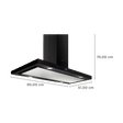 elica ISMART SPOT H4 EDS ISLAND LTW 90 NERO 90cm Ducted Ceiling Mounted Chimney with Touch Control Panel (Black)_2