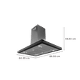Crompton GrandArt 90cm 1350m3/hr Ducted Auto Clean Ceiling Mounted Chimney with Touch Control Panel (Inox)_2