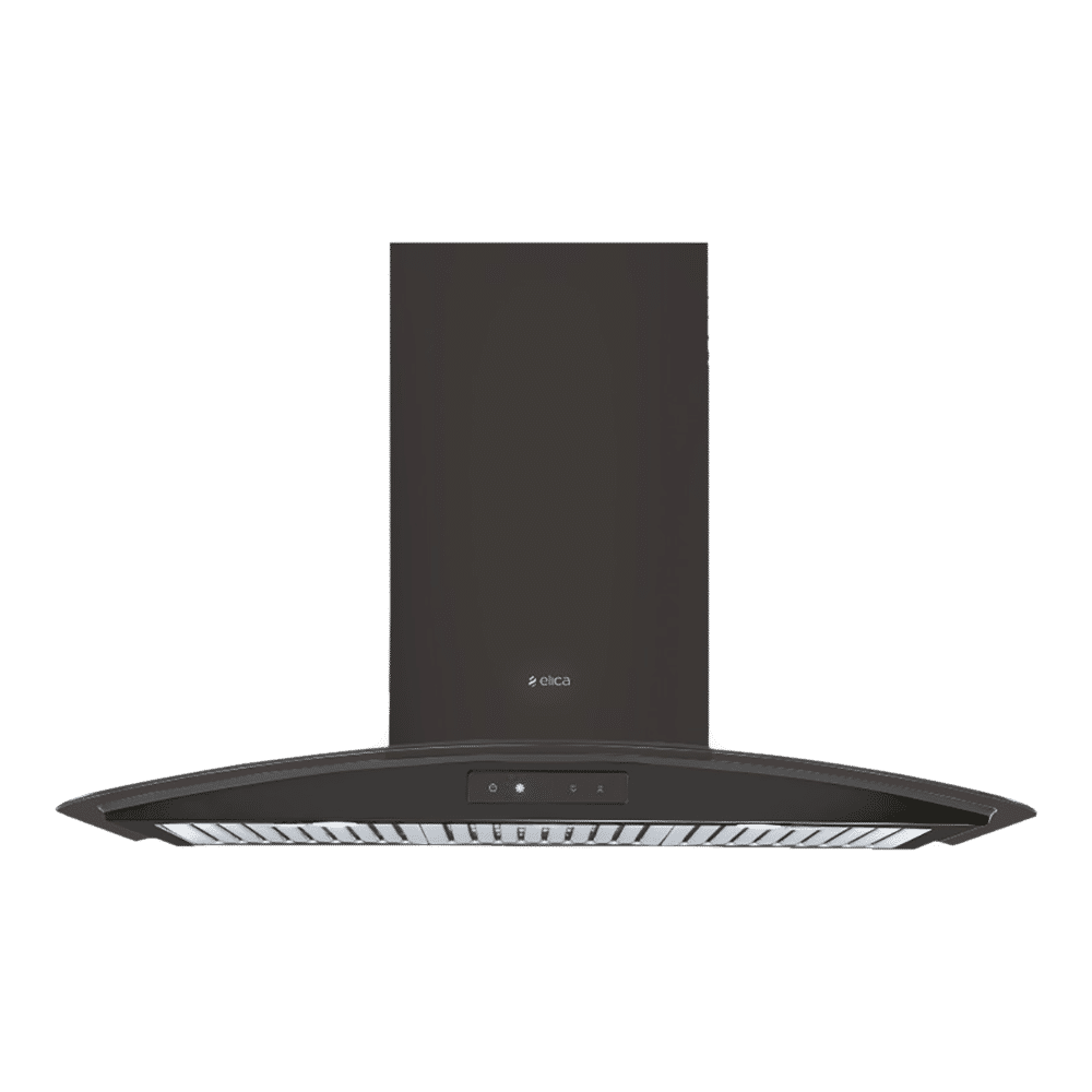 elica GLACE TRIM ETB PLUS LTW 903 NERO 90cm 1220m3/hr Ducted Wall Mounted Chimney with Push Control Buttons (Black)