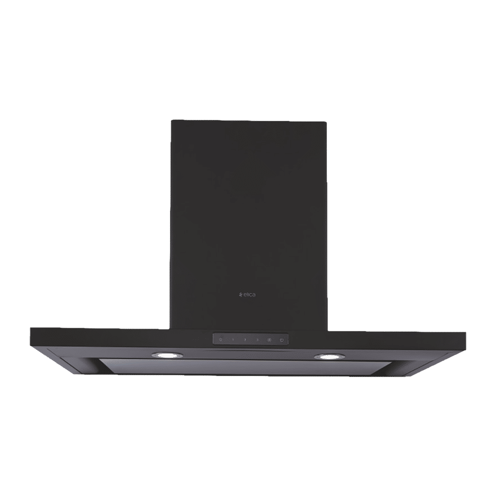 elica SPOT H4 TRIM EDS PLUS HE LTW 90 NE 90cm 1220m3/hr Ducted Wall Mounted Chimney with Low Noise (Black)