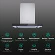 elica SPOT H4 PLUS HE LTW 60 T4V LED 60cm 1220m3/hr Ducted Wall Mounted Chimney with Touch Control (Black)_3