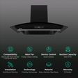 Crompton QuietPro 90cm 1420m3/hr Ducted Auto Clean Wall Mounted Chimney with Touch Control Panel (Midnight Black)_3