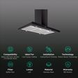elica ISMART GALAXY BF ISLAND LTW 90 NERO 90cm Ductless Ceiling Mounted Chimney with Motion Sensor (Black)_3