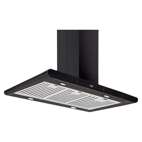 elica ISMART GALAXY BF ISLAND LTW 90 NERO 90cm Ductless Ceiling Mounted Chimney with Motion Sensor (Black)_1