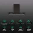 elica ISMART SPOT H6 BF LTW 90 NERO 90cm Ductless Wall Mounted Chimney with Touch Control Panel (Black)_3