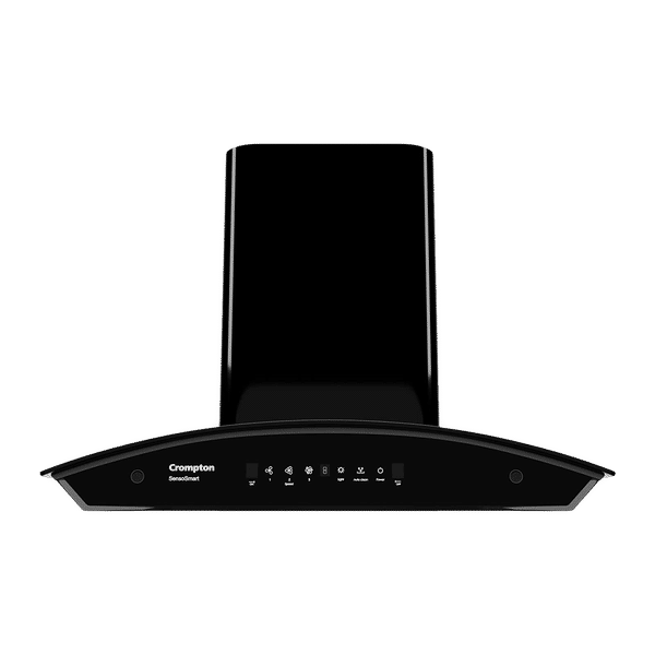 Crompton SensoSmart 60cm 1260m3/hr Ducted Auto Clean Wall Mounted Chimney with Touch Control Panel (Midnight Black)_1