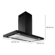 elica ISMART SPOT H6 EDS ISLAND LTW 90 NERO 90cm Ducted Ceiling Mounted Chimney with Touch Control Panel (Black)_2