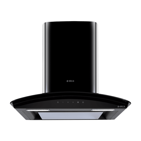elica GLACE EDS PLUS HE LTW 60 BK T4V LE 60cm 1220m3/hr Ducted Wall Mounted Chimney with EDS Technology (Black)_1
