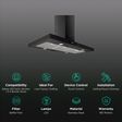 elica ISMART SPOT H6 BF ISLAND LTW 90 NERO 90cm Ducted Ceiling Mounted Chimney with Touch Control Panel (Black)_3
